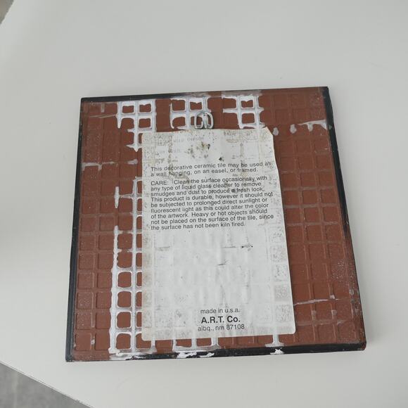 Vintage Veloy Vigil Horse Painting Art Ceramic Tile, Hanging Décor, Made in USA - Picture 2 of 7